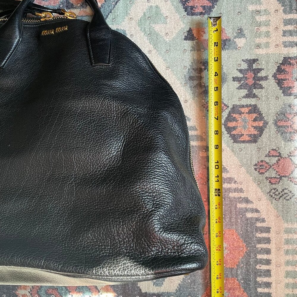 NWOT Miu Miu XL Leather Tote / Carry All Dome Bag - Picture 13 of 15
